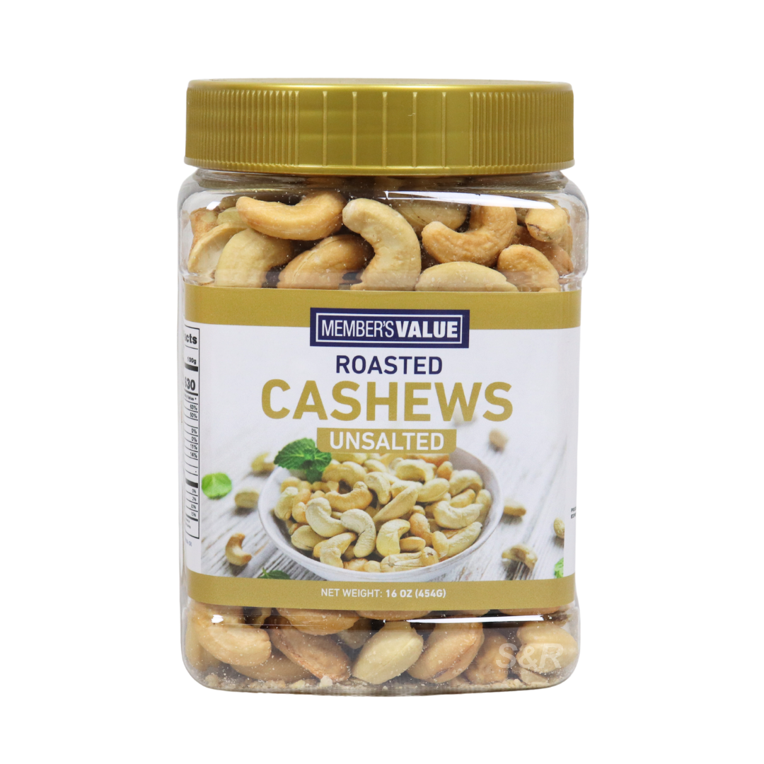 Member's Value Unsalted Roasted Cashews 454g